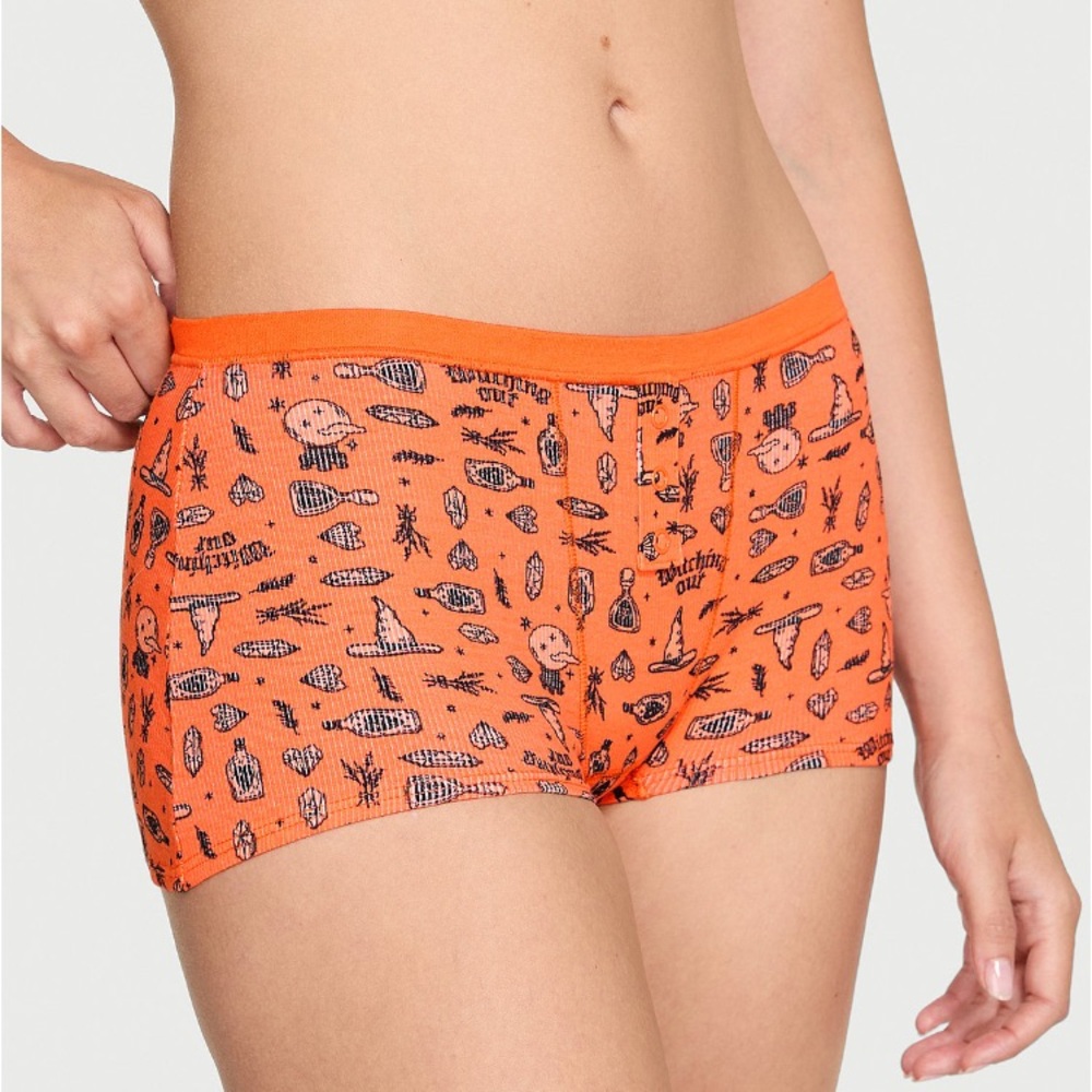 🔥VS Pink Halloween cotton dorm boyshort panty sz XL NWT